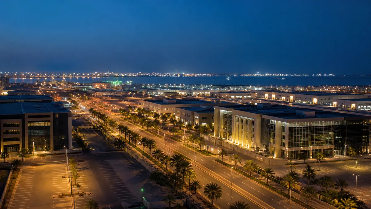 An urban scene inspired by the business environment of Dammam